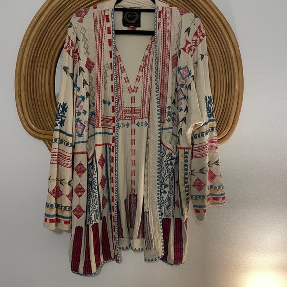 Cardigan à Franges Vert Johnny Was By Biya - Taille S (XS Regular) - Occasion Très Bon état